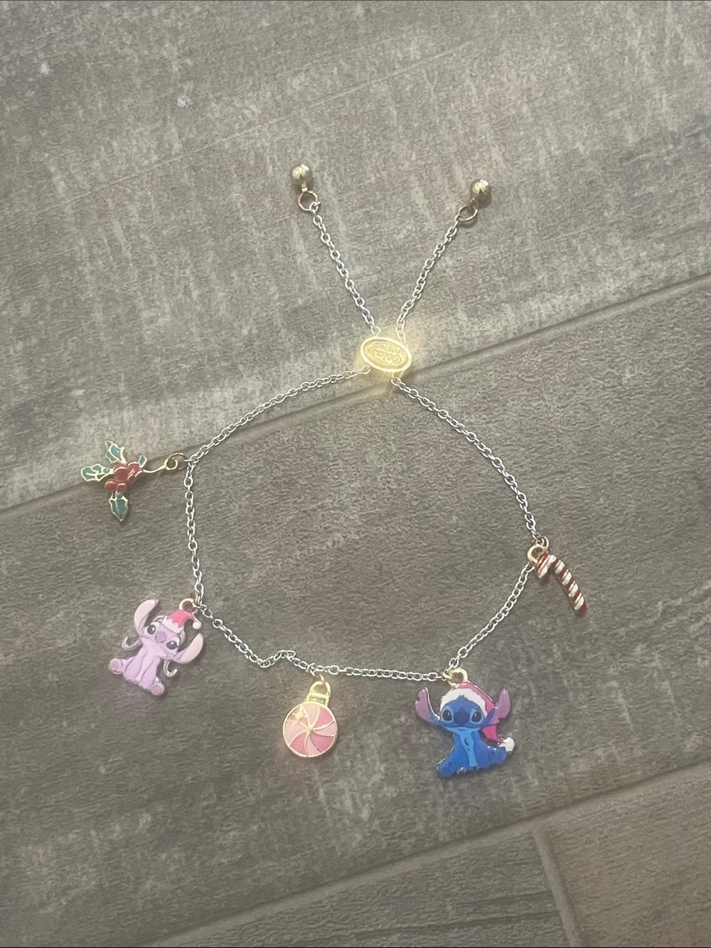 Disney Silver Charm Bracelet with Pink, Blue, Red & Green Accents